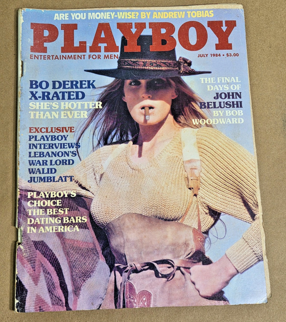 Vintage Playboy July 1984 Bo Derek- John Belushi Bob Woodward Ray Bradbury